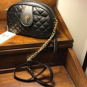 Valentino Orlandi Black Quilted Crossbody Purse. NWT $129.00